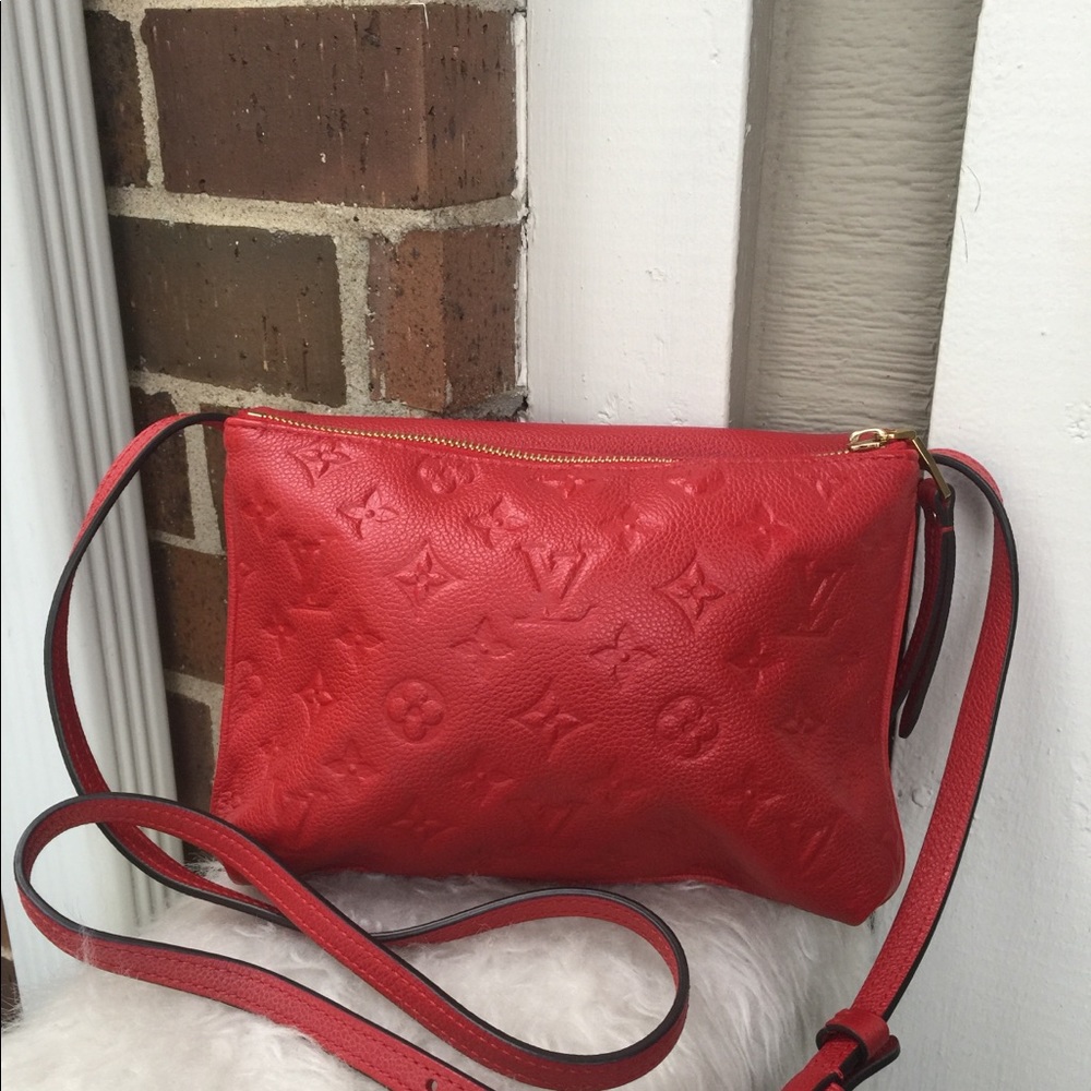 Auth LOUIS VUITTON TWICE Monogram Empreinte Cerise - Picture 2 of 8